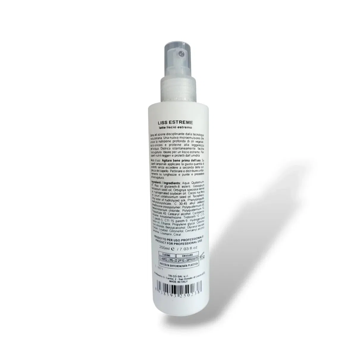 Fondonatura Liss Extreme Latte Lisciante 200 ml - Effetto Anticrespo Istantaneo, Morbidezza Senza Risciacquo - Con Oli Vegetali - Senza Parabeni e Alcool - Per Capelli Indisciplinati e Ricci