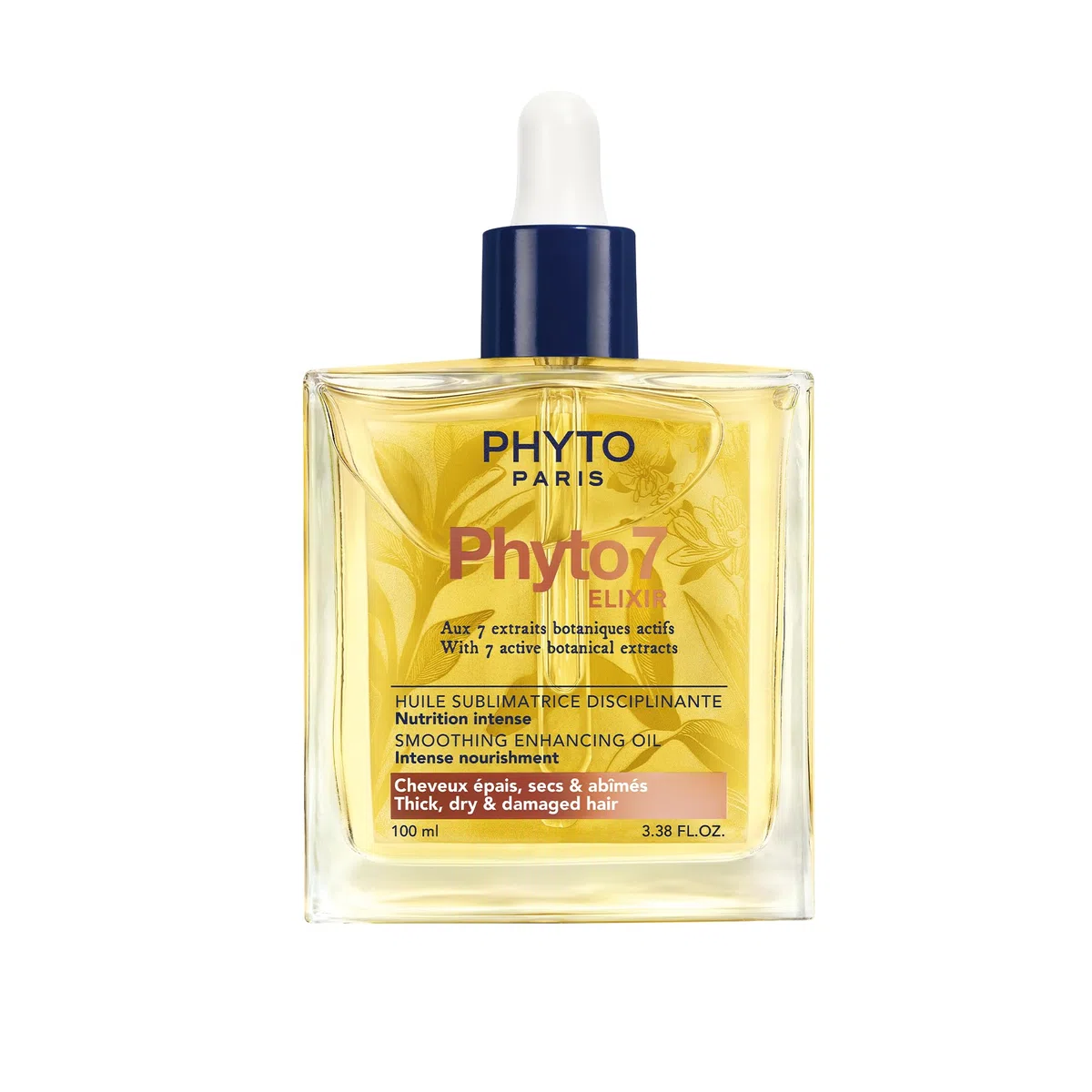 Phyto Paris Phyto 7 Elixir - Olio Sublimante Disciplinante 100 ml - Capelli spessi, secchi e danneggiati - Cura multiuso, nutrizione intensa, disciplina e rifinisce - 99% di oli botanici naturali