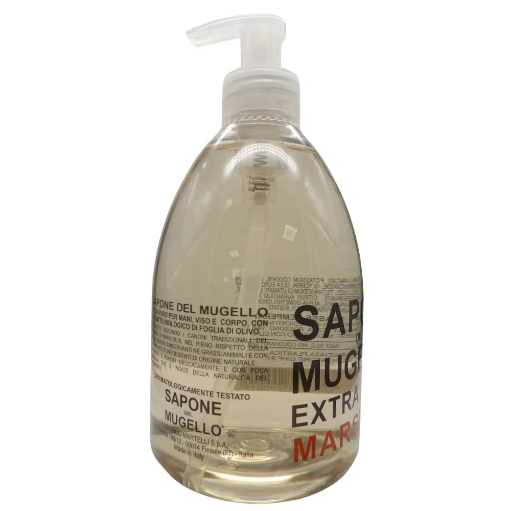 Sapone Extra Puro,MARSIGLIA, Per Mani, Viso e Corpo, Con Estratto Biologico Di Foglia Di Olivo 500ml + Panno SOFT In Lattice, Formato 30x30cm (6 Unità + Panno)