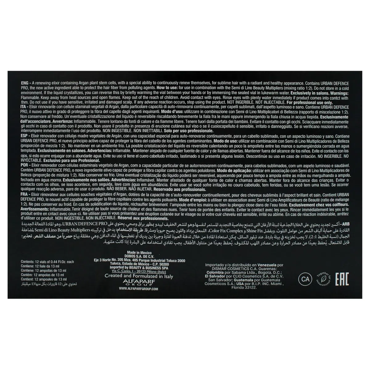 Alfaparf Milano Semi Di Lino Sublime Cellula Madre Beauty Genesis 12x13ml
