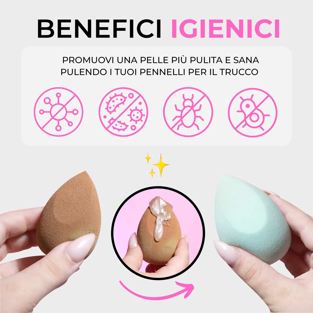 ISOCLEAN Detergente per spugne cosmetiche - Rimuove il trucco da spugne e applicatori - Lava e igienizza - Vegano - 275ml