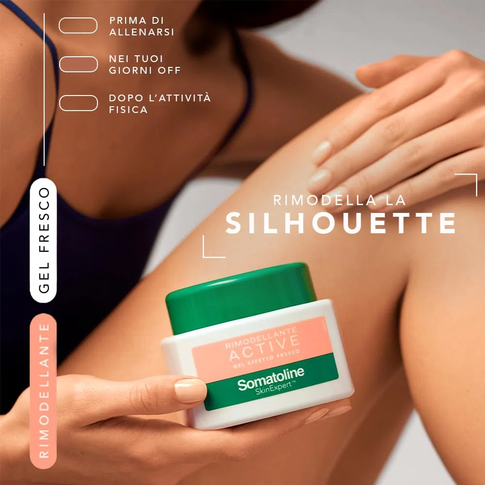 Somatoline SkinExpert, Rimodellante Active Gel Effetto Fresco, Trattamento Gambe Rimodellante, con Caffeina Pura e Kigelia Africana, 250ml