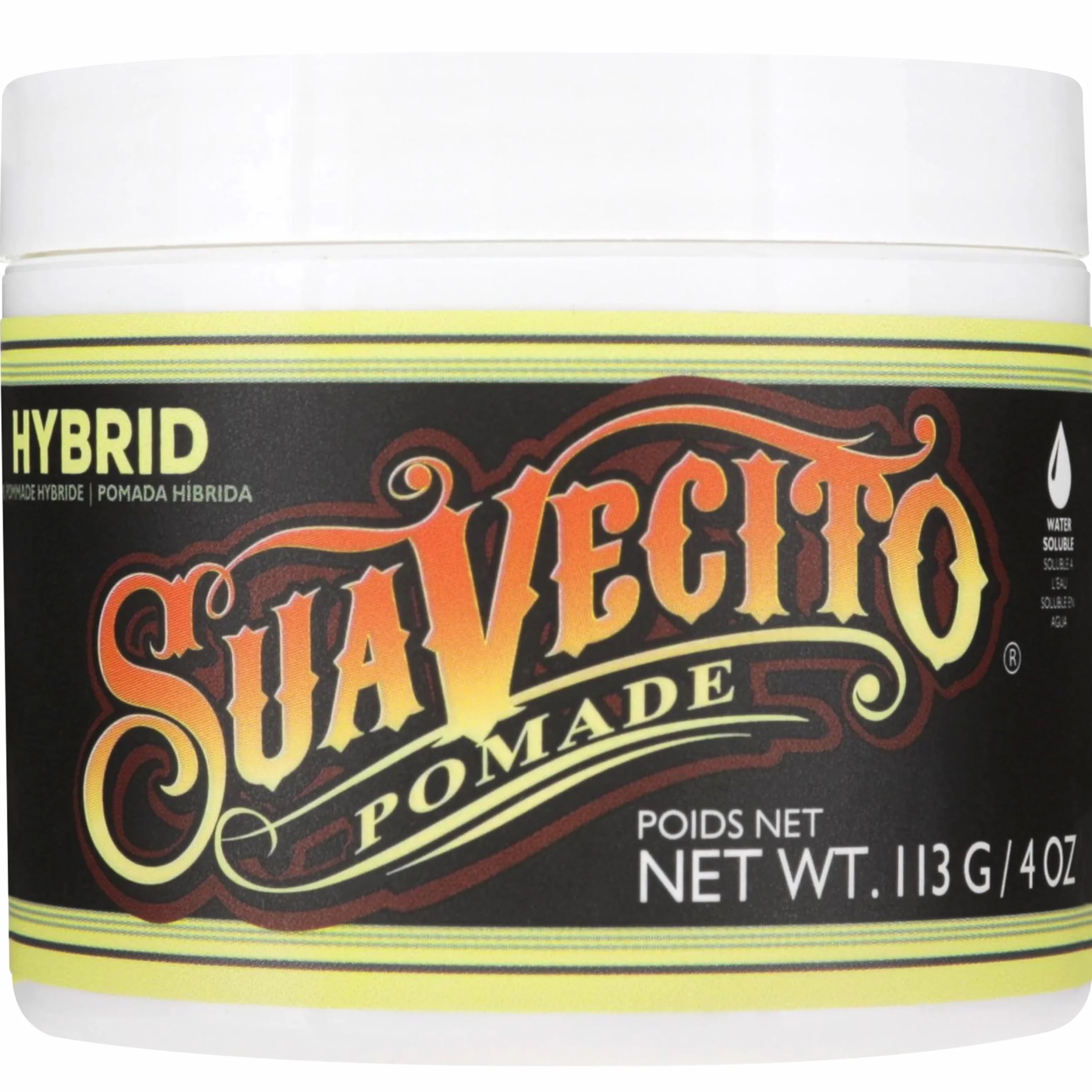 Suavecito Hybrid Pomade 4 oz, 1 Pack - Hair Pomade For Men - Medium Hold High Shine Hybrid Water And Oil Formula - Reworkable - Easy To Wash Out - All Day Hold For All Hair Styles