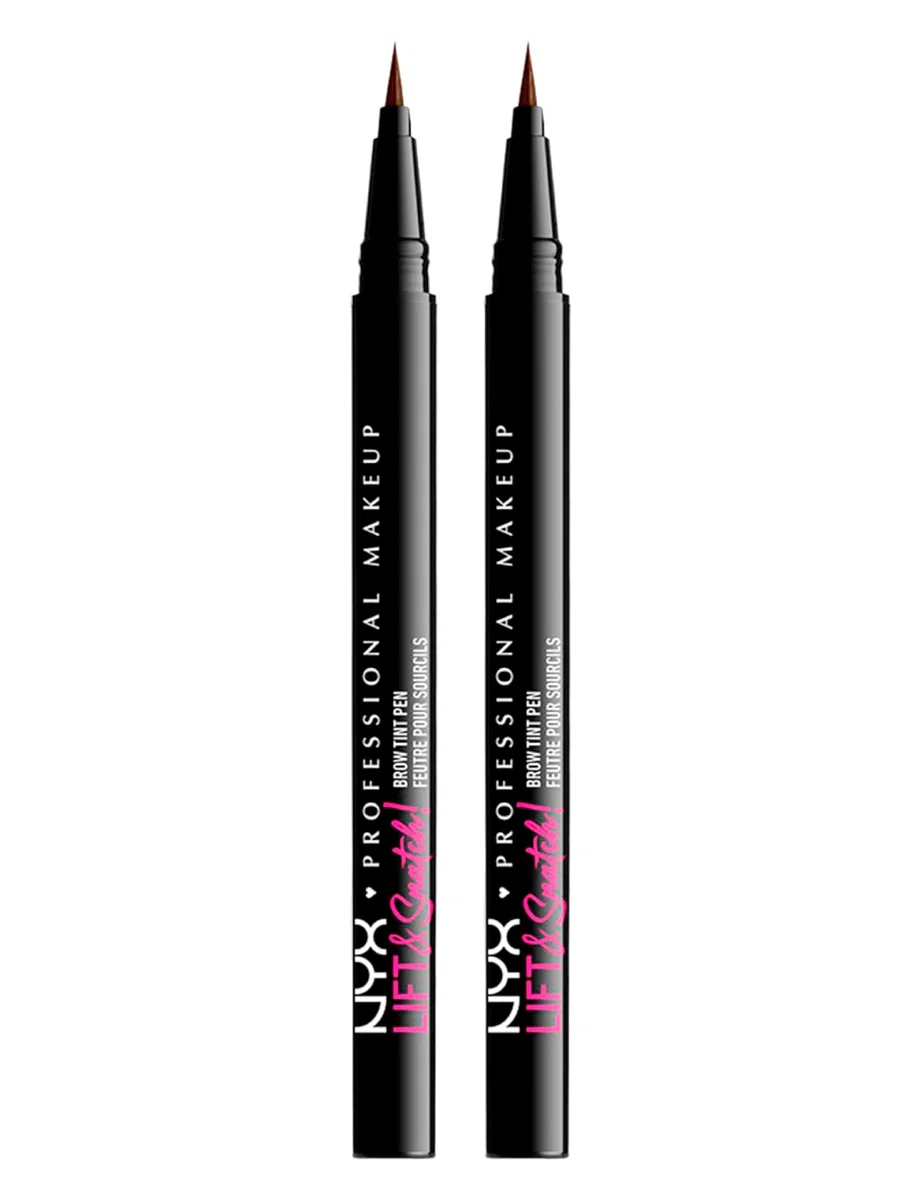 NYX Professional Makeup Lift and Snatch Penna Sopracciglia No-Transfer Lunga Tenuta 16h Effetto Laminazione Tonalità 08 Espresso - 2 Matite