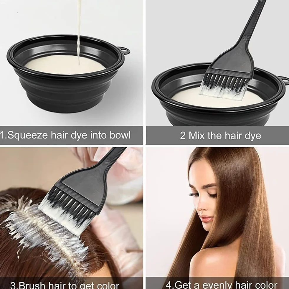 18 Pezzi Strumenti Per La Colorazione Dei Capelli,Kit Di Tinture Riutilizzabile,Tappo Per Colorare I Capelli,Cappucci In Silicone Per Tinture Per Capelli,Cuffia Per Meches Con Ganci,Kiuiom