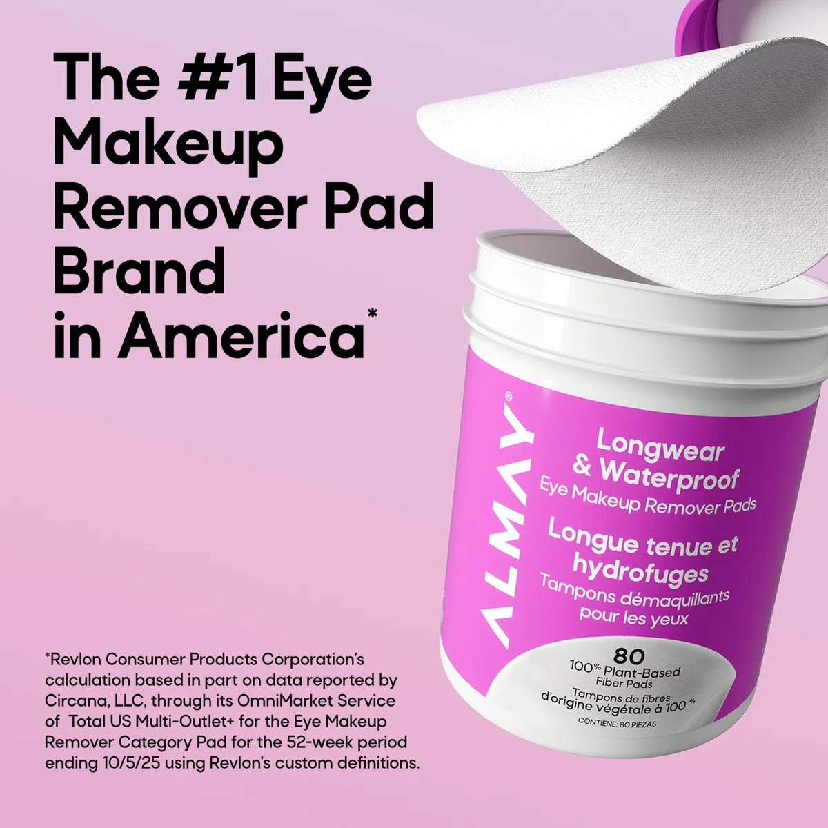 Almay Eye Makeup Remover Pads, Biodegradable Longwear & Waterproof, ipoallergenico, Cruelty Free-Fragrance Free Cleansing Wipes, 120 pastiglie (confezione da 1)