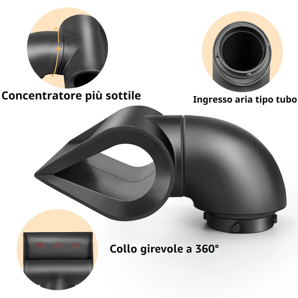 Bocchetta per styling di precisione per Dyson Airwrap HS01/HS05, bocchetta per styling con lame, accessori per asciugatura e styling