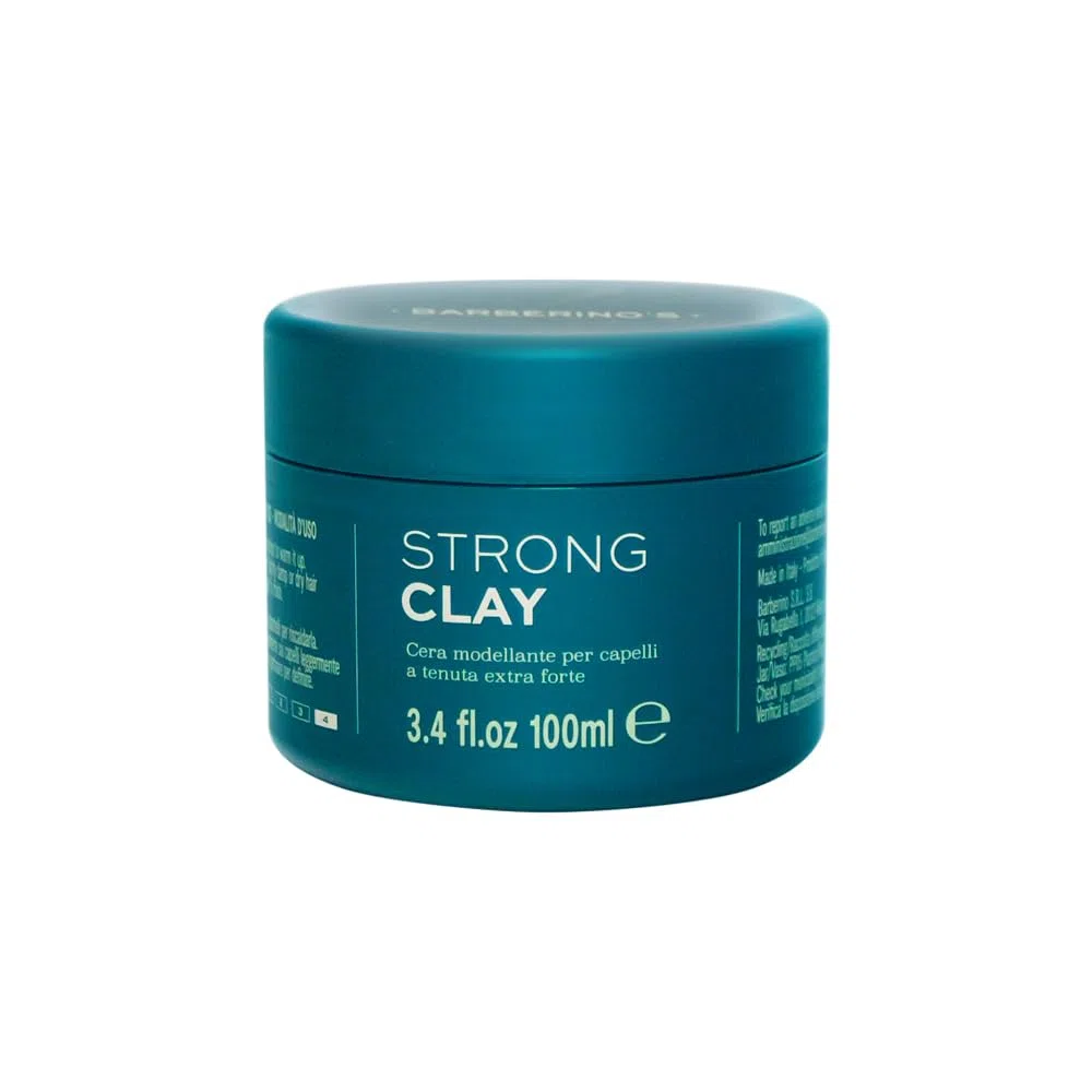 Barberino's Cera per Capelli a Tenuta Extra Forte - Strong Clay - Styling Duraturo con Finitura Opaca - 100ml
