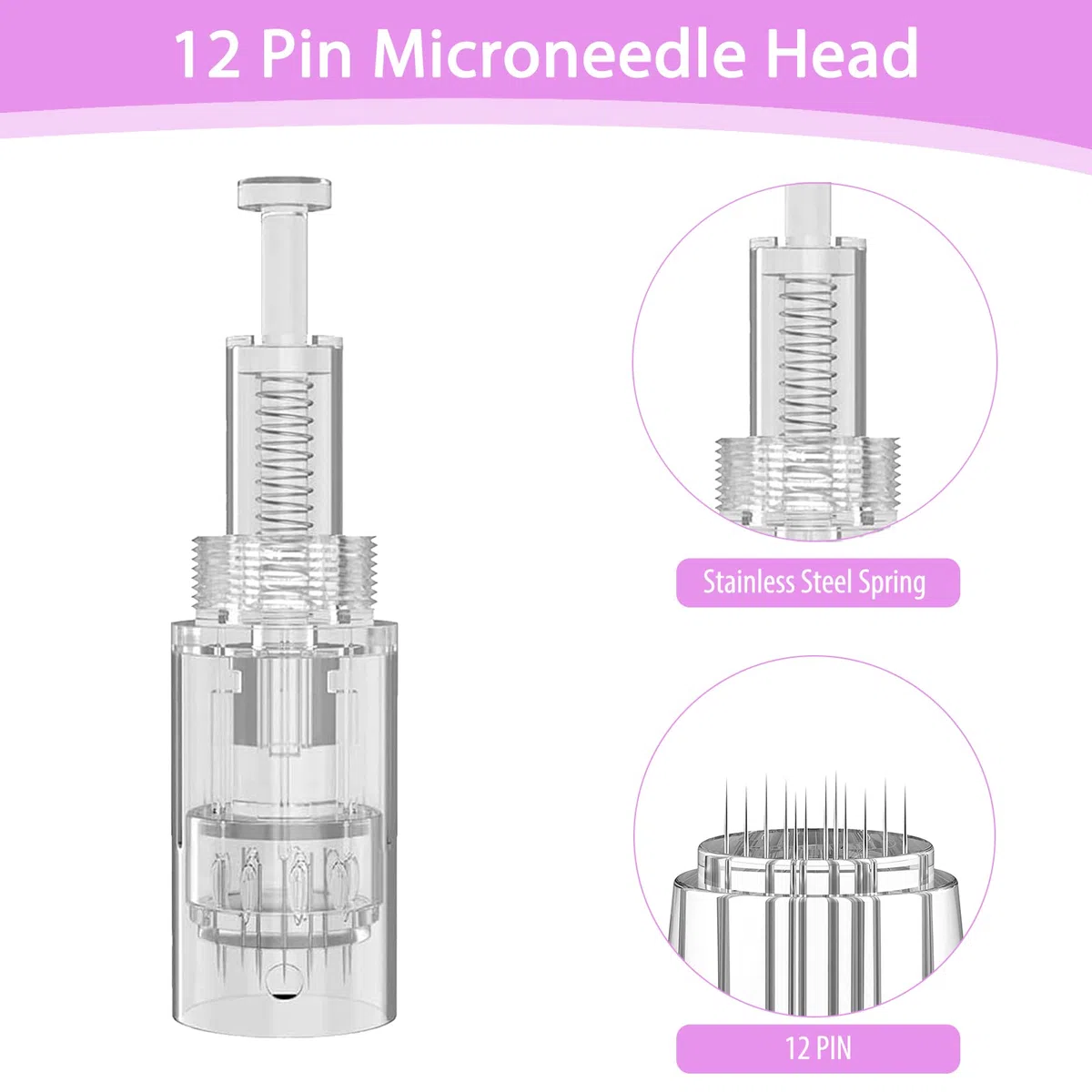 20 Pezzi Dermapen Microneedling 12 Aghi Needles Cartucce Per Aghi Derma Pen Micro Nano Needling Per Penna Con Aghi Confezionata Singolarmente Per Auto Electric Deep Microaghi Derma Pen