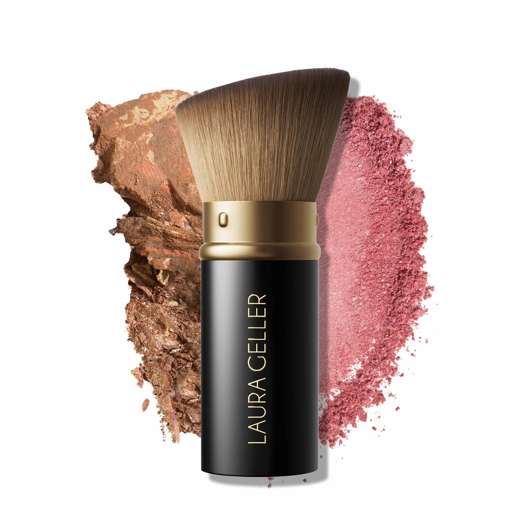 LAURA GELLER NEW YORK Pennello Kabuki Angolato Retrattile – Pennello Fondotinta e Contouring, per Polveri, Liquidi e Creme – Setole Ultra Morbide, Vegane, Ideale per i Viaggi