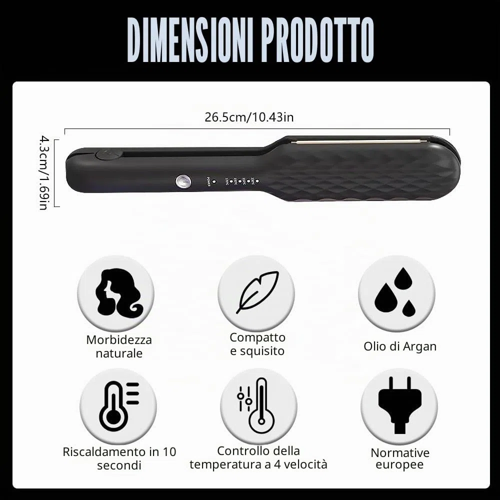 Ferro crespo per capelli, ferro crespo regolabile a 4 temperature, per capelli in ferro crepe per acconciatura soffice, riscaldamento rapido, crimpatrice per tutti i tipi di capelli