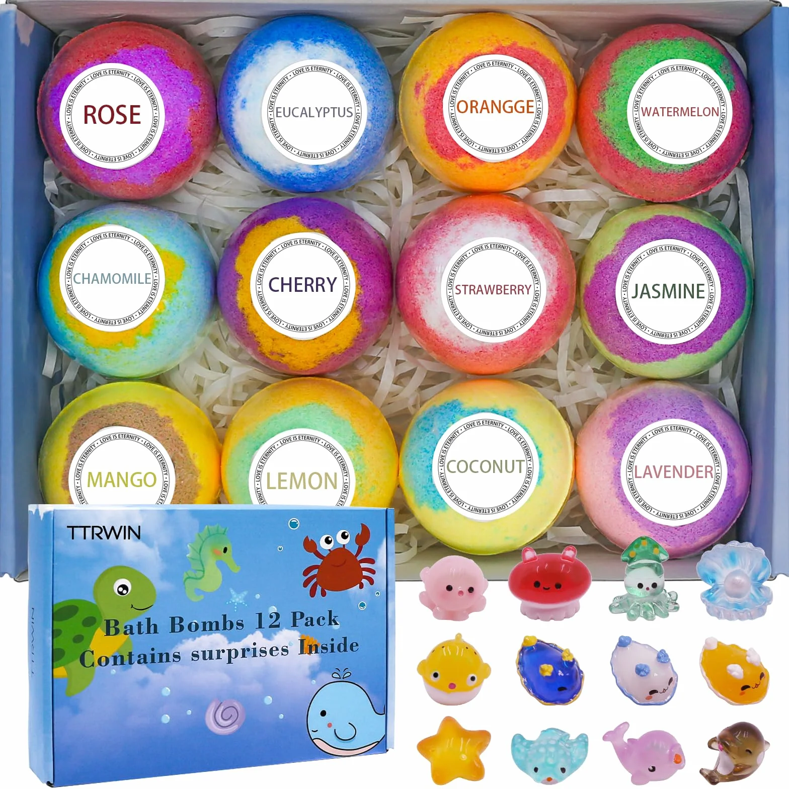 Set regalo di bombe da bagno, con giocattoli a sorpresa all'interno, ingredienti biologici e tutti naturali bombe di bolle di bagno Fizzes Spa ideale compleanno di Pasqua per ragazzi e ragazze