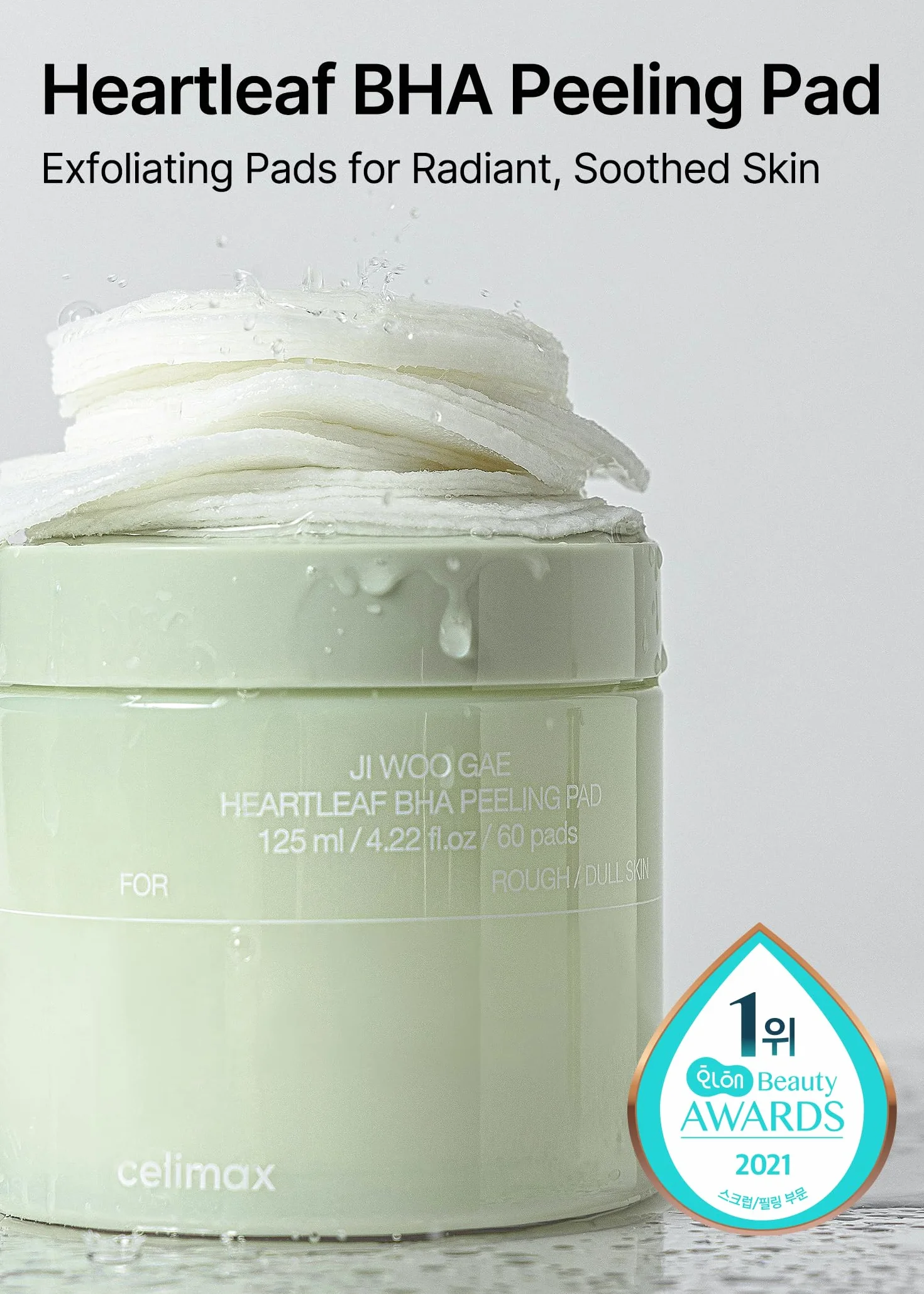 celimax Gae Heartleaf Bha Peeling Pad Con Estratto Di Heartleaf, Dischetti Esfolianti E Tonificanti, Peeling Per Il Viso, Idratanti, Per Pelle Problematica E Sfoghi Cutanei (60 Dischetti)
