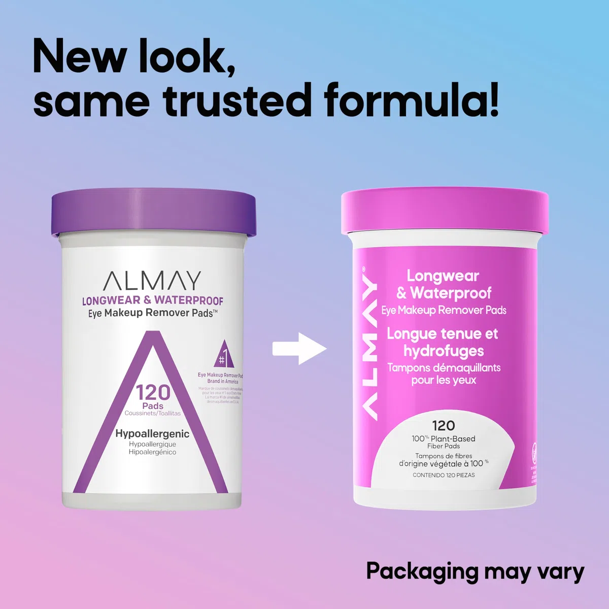 Almay Eye Makeup Remover Pads, Biodegradable Longwear & Waterproof, ipoallergenico, Cruelty Free-Fragrance Free Cleansing Wipes, 120 pastiglie (confezione da 1)