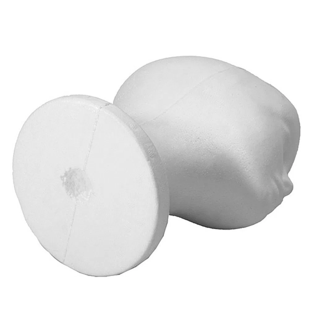 KIT 3 TESTA IN POLISTIROLO BIANCO ESPOSITORE PER PARRUCCA CAPPELLO CASCO