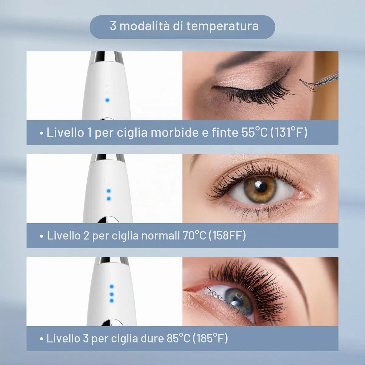 TOUCHBeauty - Piegaciglia riscaldato elettrico ricaricabile USB, 3 impostazioni temperatura, pettine silicone, arricciatura rapida, per ragazze e donne