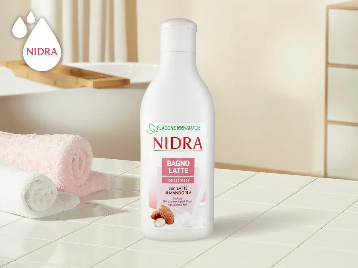NIDRA | Bagnolatte Delicato, con Latte di Mandorla, Proteine del Latte, Dermatologicamente Testato, Made in Italy, 6x750 ml
