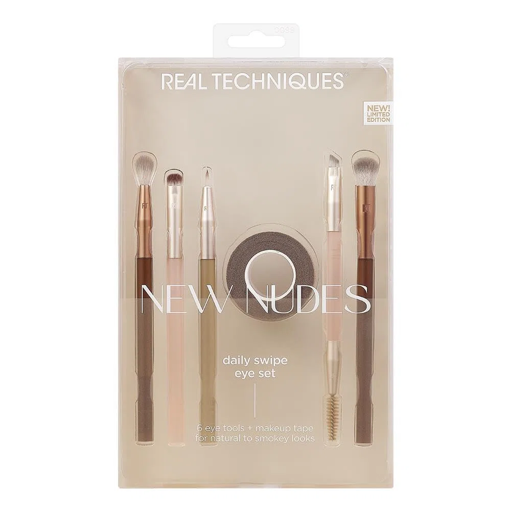 Real Techniques New Nudes Daily Swipe Eye Kit, 7 Piece Set
