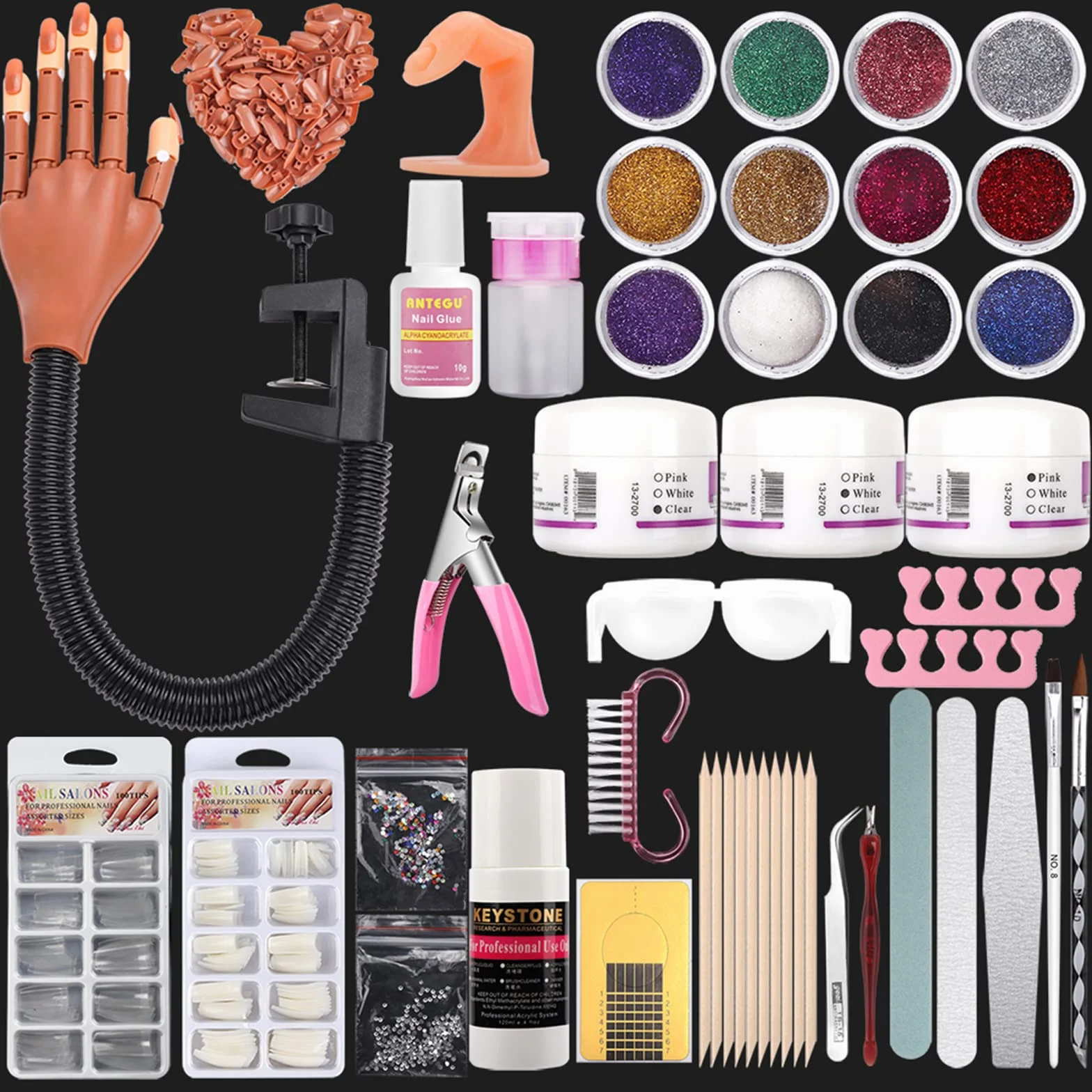Deciniee Mano Finta per Ricostruzione Unghie: 300 Pezzi Mano Pratica - Flessibili Mano Finta per Unghie - Professionali Mani Finte per Manicure Fai-Da-Te