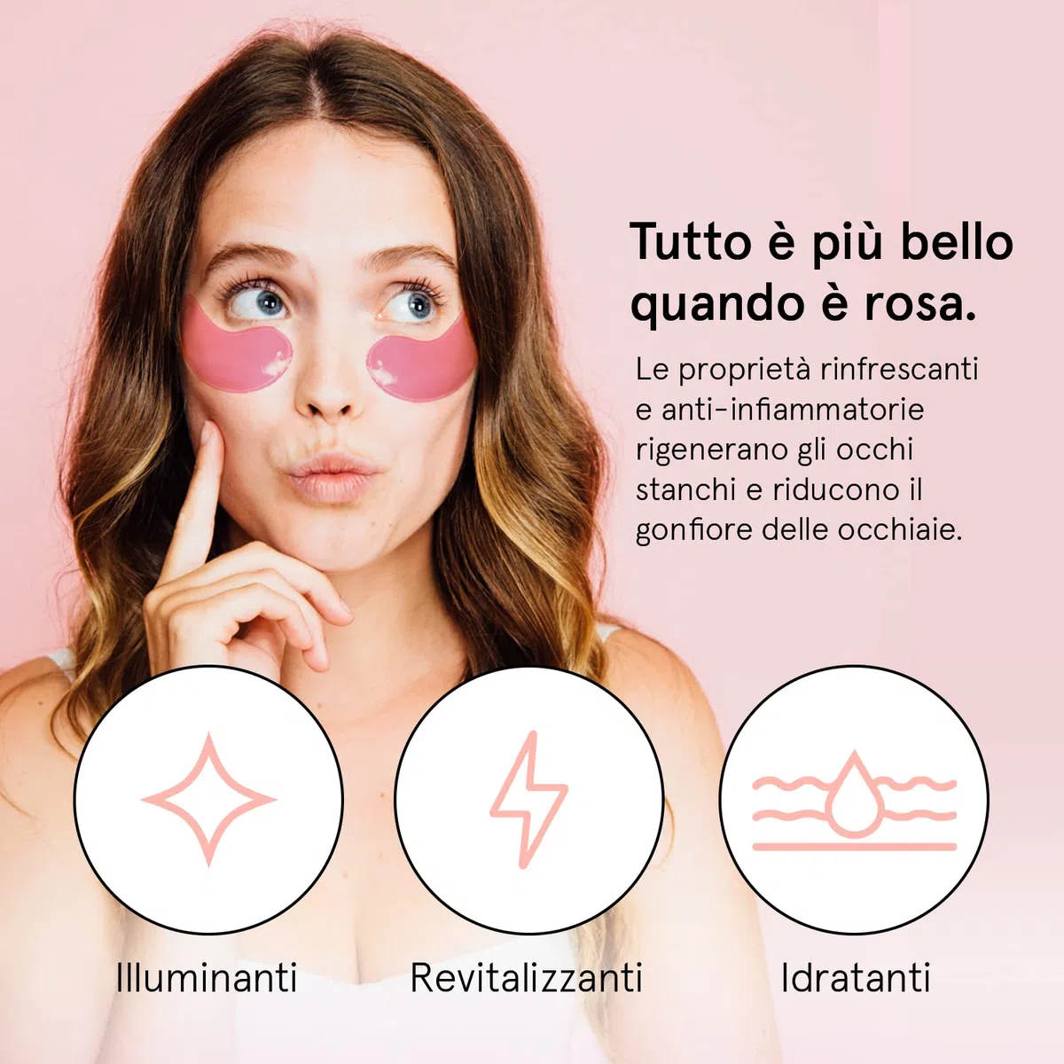Patch Occhi Premiati (24 Paia, Rosa) – Premio Migliori Patch Occhiaie e Borse Naturali – Riduce Occhiaie, Gonfiori, Borse e Rughe – Maschera Occhi Vegan – Eye Patch by grace&stella