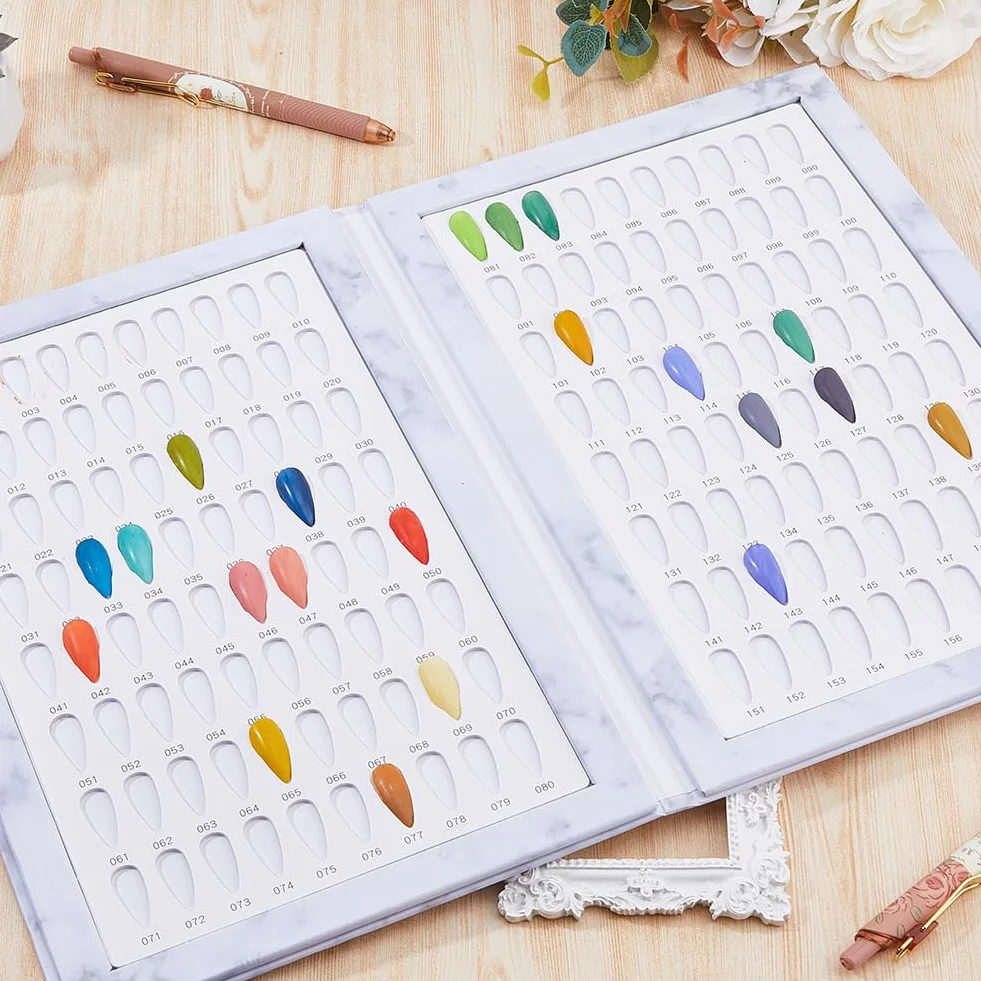 SUPERFINDINGS Libro di Esposizione dei Colori per Unghie con 240 Pezzi di Puntine per Unghie, Display per Smalti in Gel, Display per Tavole dei Colori per Unghie, Libro di Campioni di Smalti