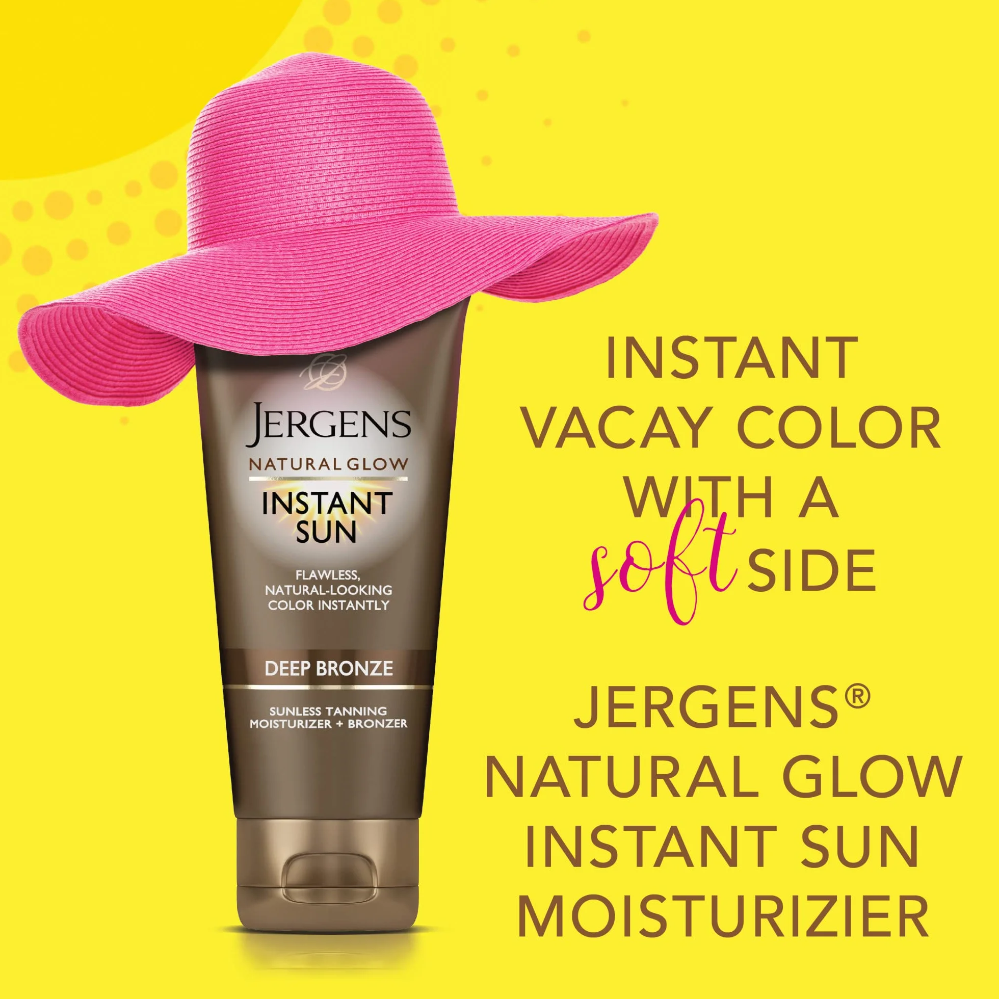 Jergens Natural Glow Instant Sun Idratante + Bronzer | Tono Scuro | 6 once