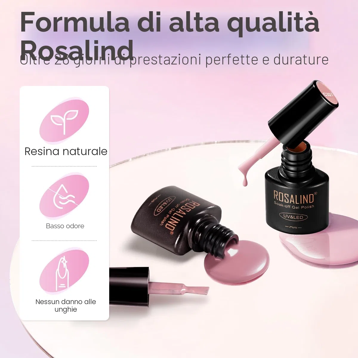 ROSALIND Kit Semipermanente Unghie con 48W UV LED Lampada, 12+4 Pezzi Smalto Semipermanente Unghie Bianco Rosa Viola Avena Colori, Kit Per Unghie Soak Off Manicure Regalo per Principianti
