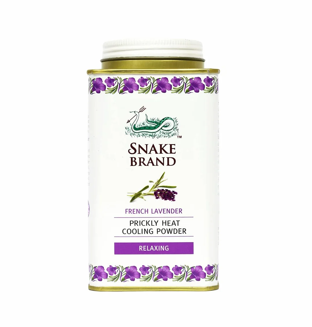 SNAKE BRAND Polvere rinfrescante a calore pungente rilassante lavanda 140g (confezione da 1)
