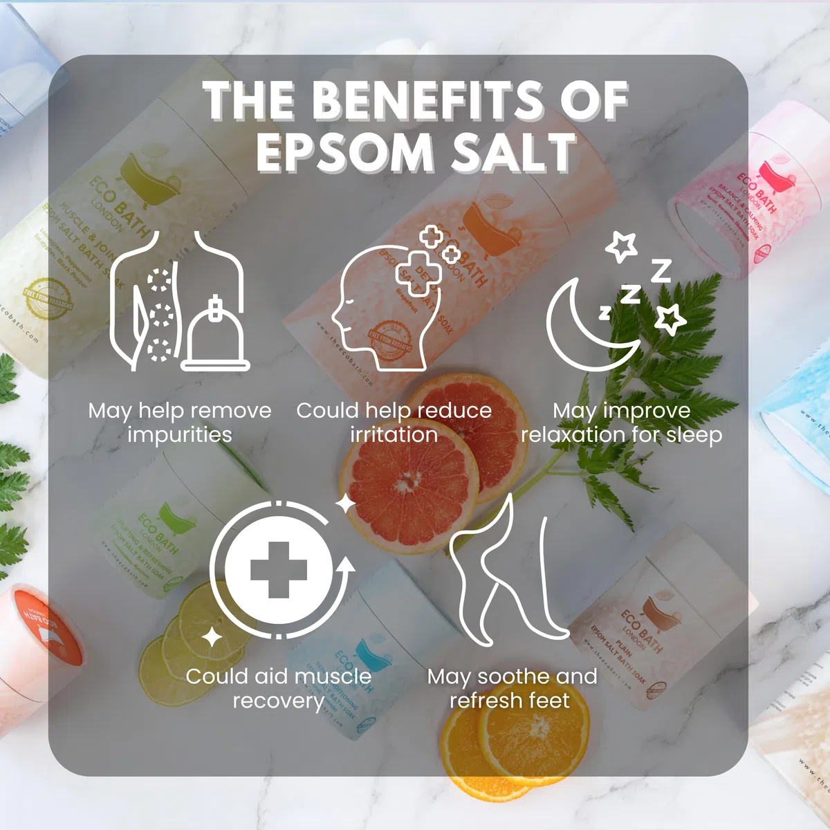 Eco Bath Relaxing Epsom Salt Bath Soak - Tube 1000g