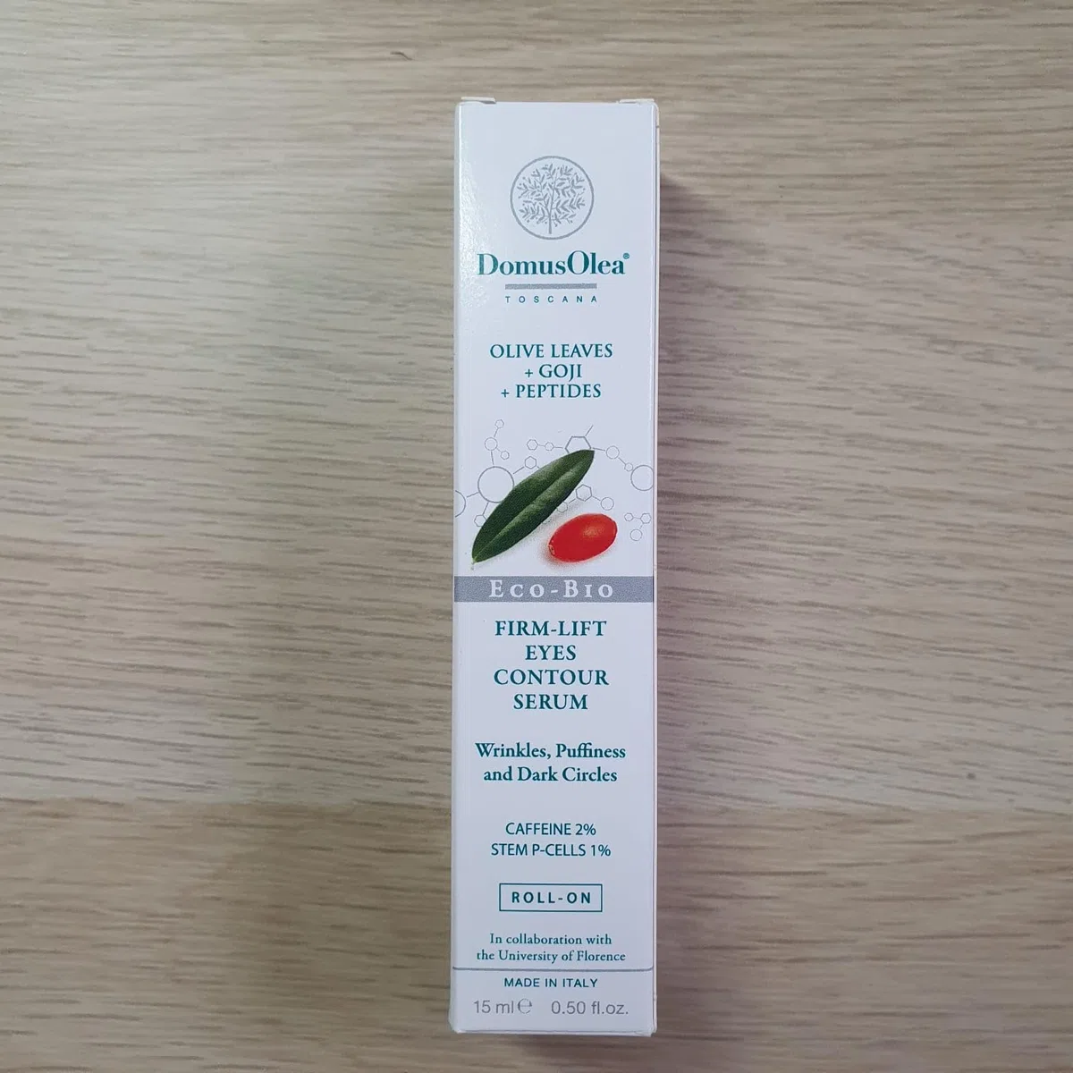 SIERO CONTORNO OCCHI RASSODA-LIFT – Anti-Rughe, Anti-Occhiaie - Defaticante e Illuminante – Con Caffeina 2%, Staminali P-Cell 1% e Peptidi – Roll on 15ml – ECO-BIO - Domus Olea Toscana