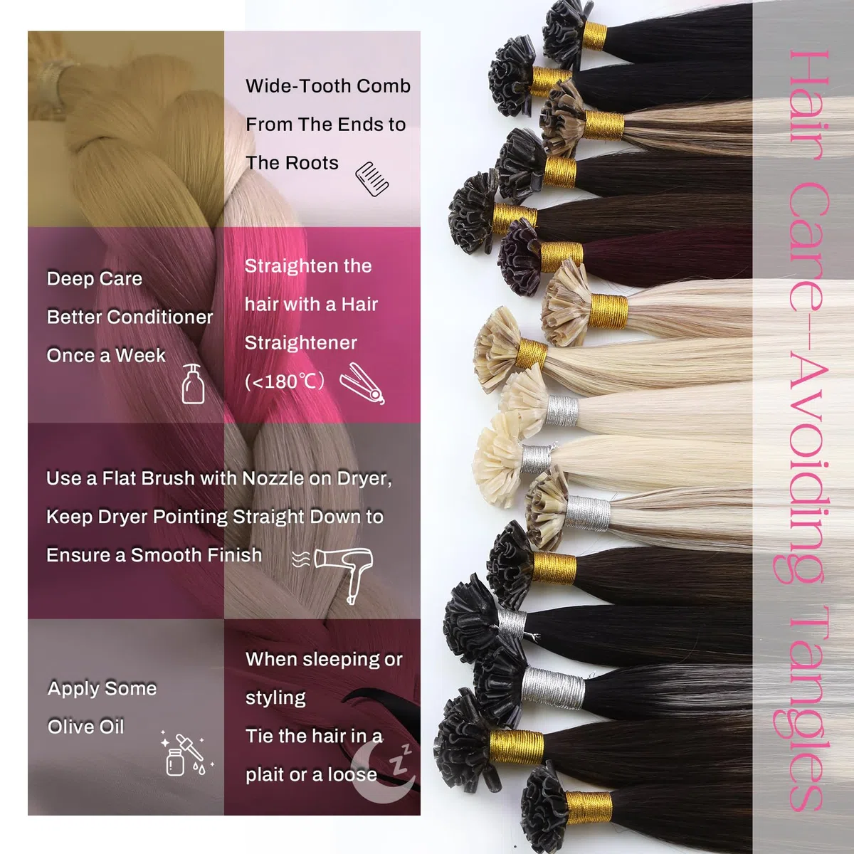 Moresoo Extension Capelli Veri Cheratina 35 cm Piatta Biondo Bianco Remy Extension Cheratina Capelli Veri 40g 50 Ciocche #60A