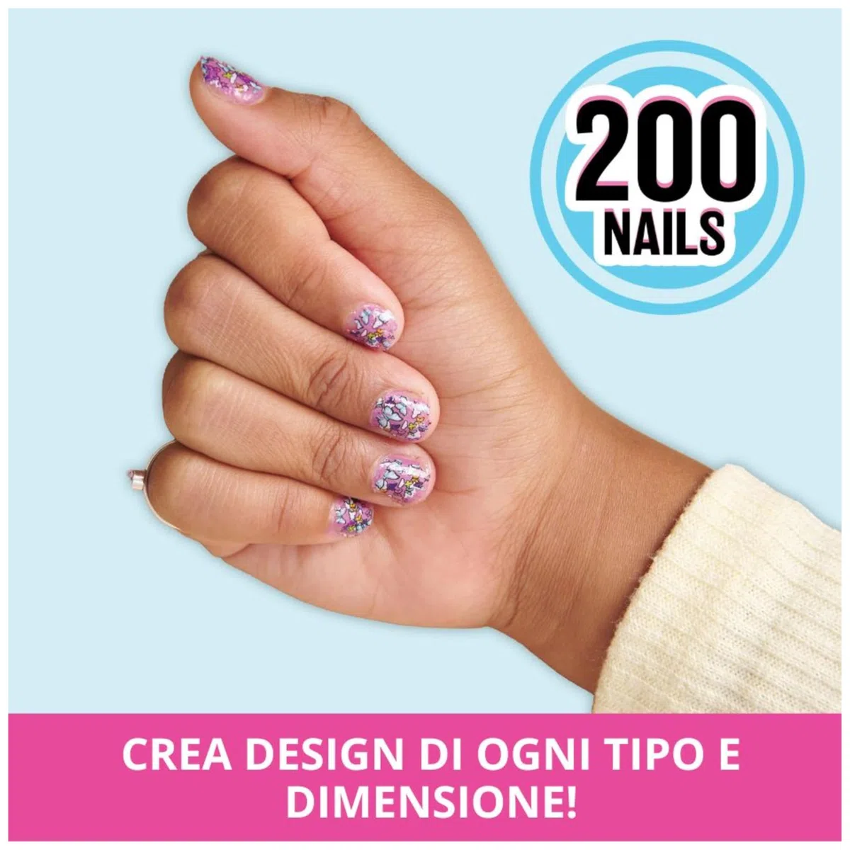 Cool Maker, GO GLAM, Macchina Decora Unghie, Decora 200 Unghie con 4 Motivi, 2 Applicatori di Smalto e Maschera per Unghie. Giocattoli Creativi per bambine, 7+ anni