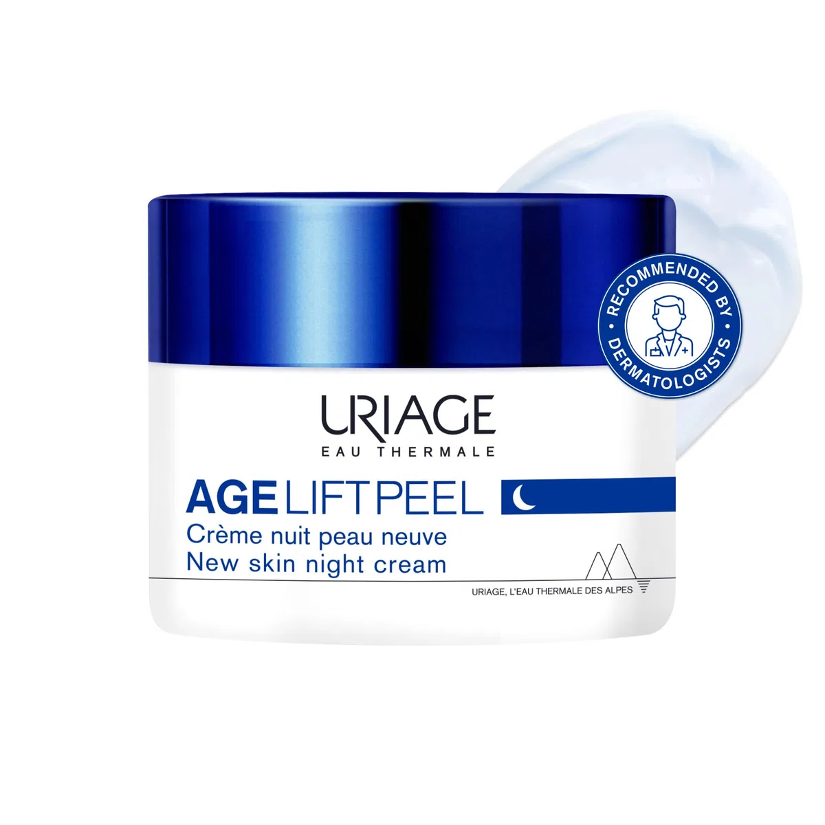 Uriage Age Lift Peel crema notte trattamento viso anti-età con 3,6% AHA e acido ialuronico - Leviga, rimpolpa e rassoda la pelle - Texture ricca e cremosa - Adatto a pelle sensibile - 50ml