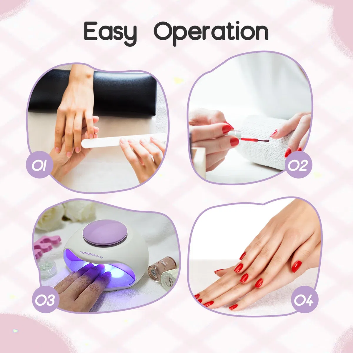 TOUCHBeauty Asciuga Unghie Aria e Luce LED, Essiccatore per Unghie Portatile, Mini Asciuga Smalto per Normale Unghie Ventilatore per Adolescenti, Principianti, a Batteria AG-0889N