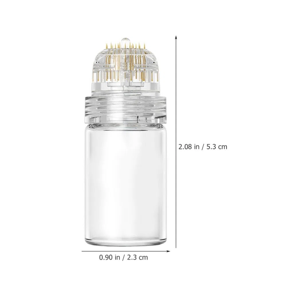 Hydra Needle 20 Derma Stamp Microneedling Roller 0,25 mm per la crescita di capelli e barba, applicatore di siero con aghi in titanio, fiale da 5 ml, rullo riutilizzabile per anti-invecchiamento e