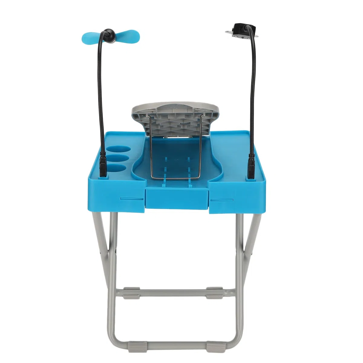 Brrnoo Accessori per Pedicure per Unghie, Set di Poggiapiedi per Pedicure Pieghevoli Regolabili in Altezza con Ventola per Asciugatura di Lenti d'Ingrandimento, Piedini per Pedicure Portatili Stabili