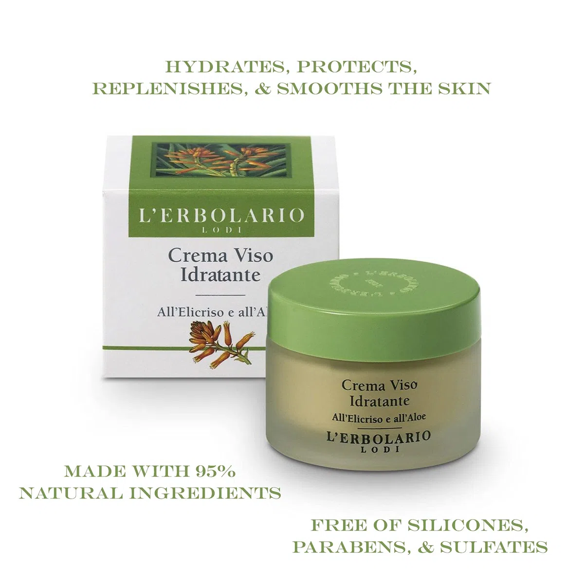 Crema viso idratante all'elicriso e all'aloe 50 ml
