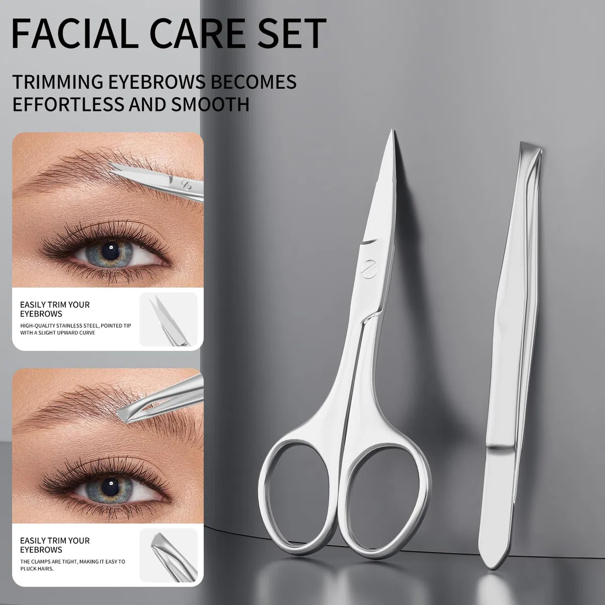 Set manicure professionale per uomini e donne, kit da 7 pezzi in acciaio inox con tagliaunghie grande, kit manicure da viaggio in custodia in pelle PU nera
