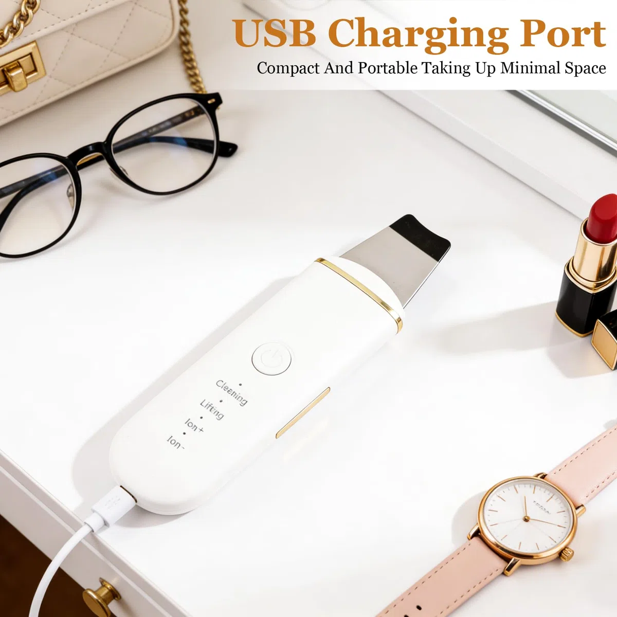 Pulizia Viso Ultrasuoni, Skin Scrubber con 4 Modalità Regolabili, Schermo LED USB Ricaricabile Pulizia Profonda Rimozione Comedoni Esfoliazione Delicata