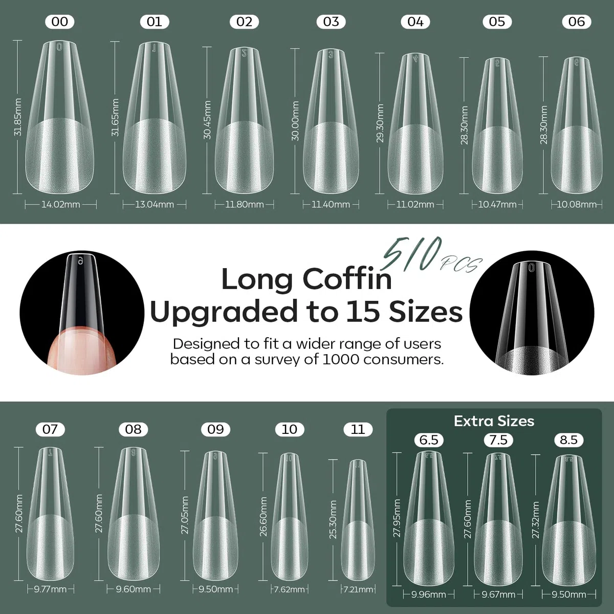 Modelones Unghie Finte con Colla Kit, 500 Pezzi Unghie Finte, Pezzi Punte per Unghie Artificiali con Lampada LED e Colla per Unghie, Smalto per Unghie in Gel Starter Set, Nail Art fai da te a casa