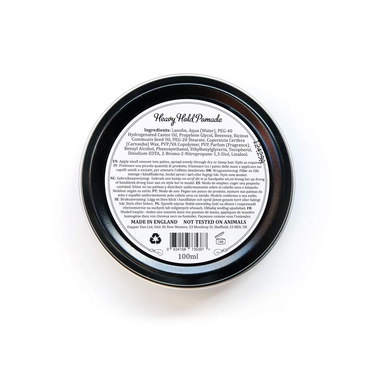 Dapper Dan Pomata Superiore a Tenuta Forte per Uomini, Extra Forte, Alta Lucentezza, Facile da Risciacquare, Liquirizia e Vaniglia, 2 x 100ml