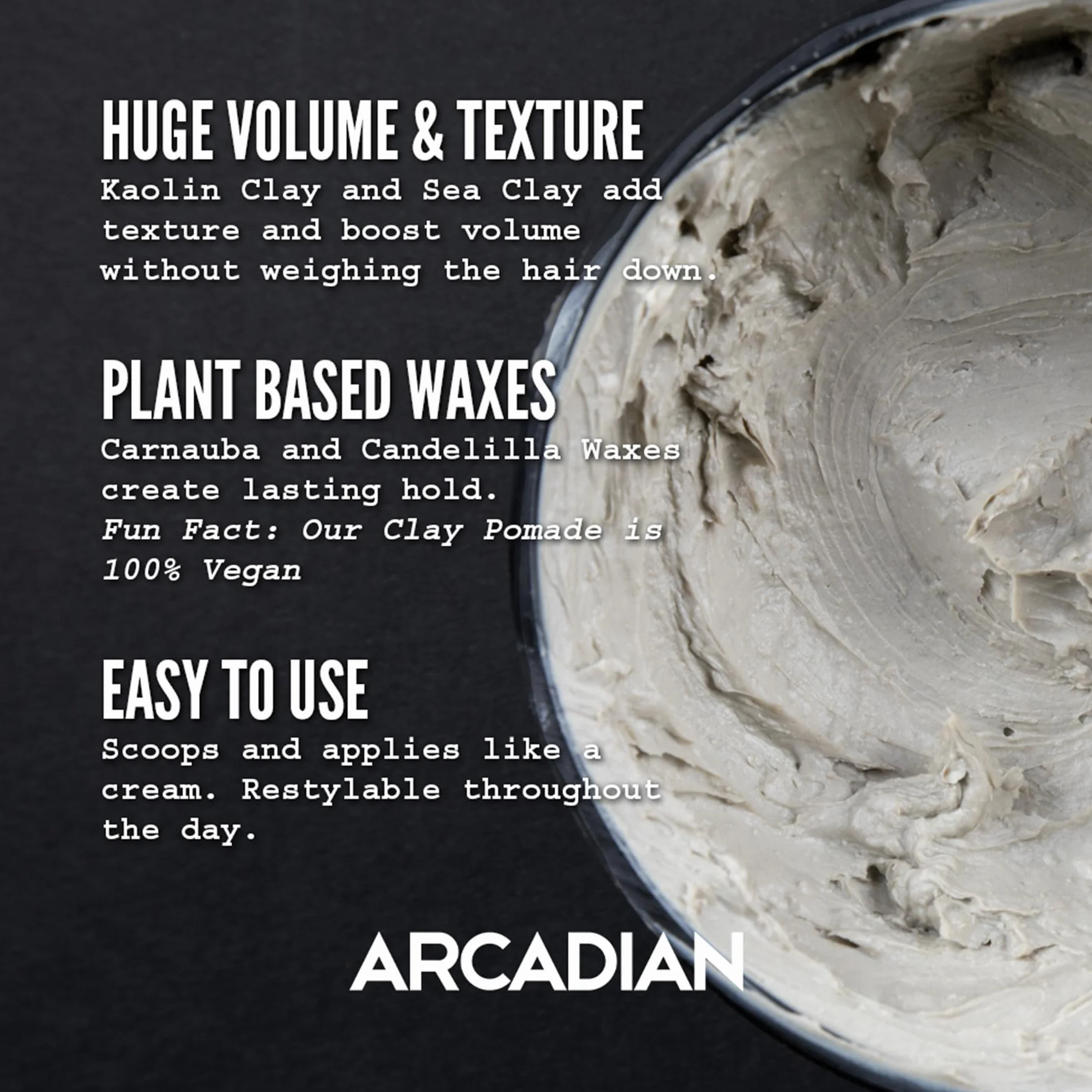Arcadian Grooming Matte Clay Pomade 4oz