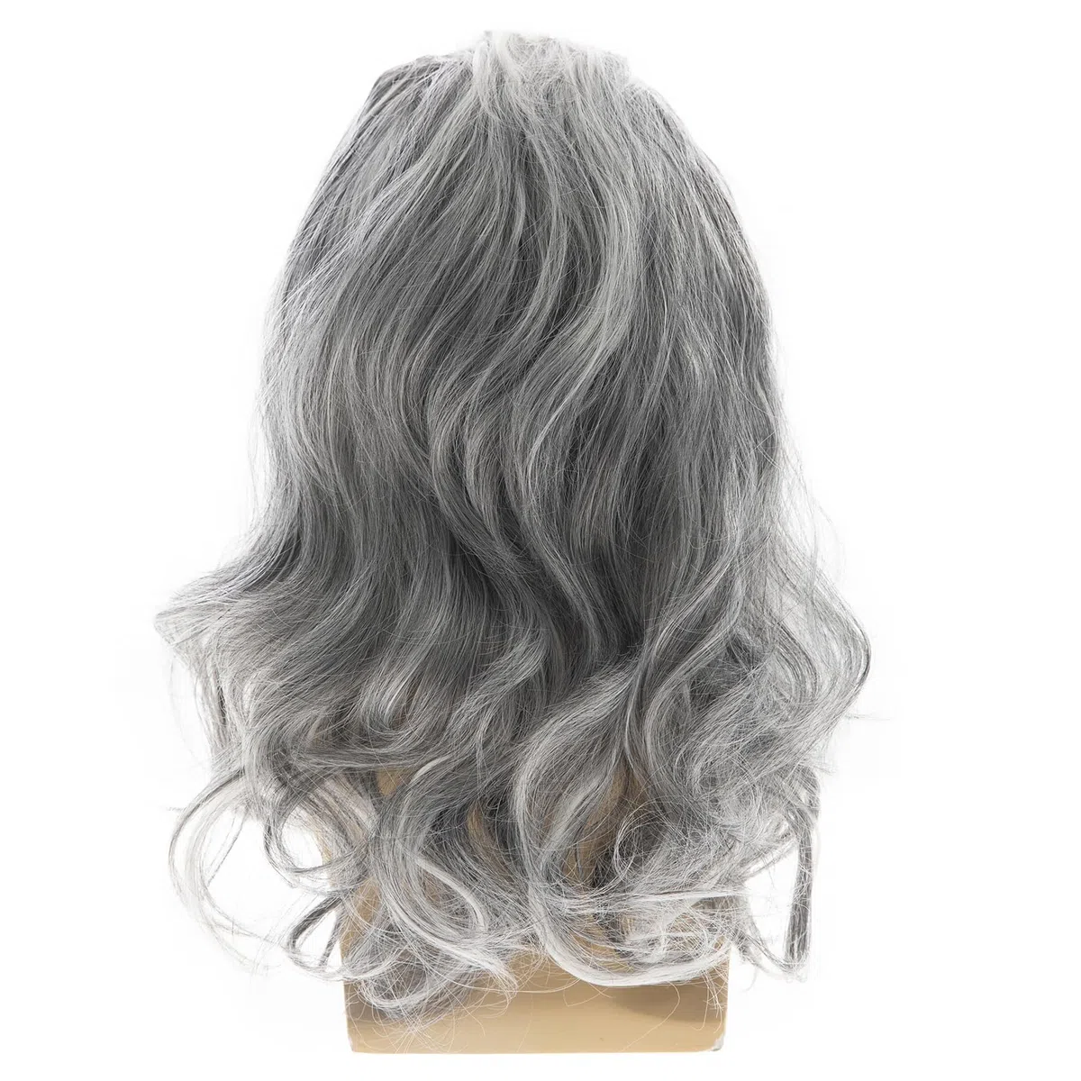 Parrucche lunghe ondulate grigie per gli uomini sintetiche resistente al calore Cosplay Halloween Costume