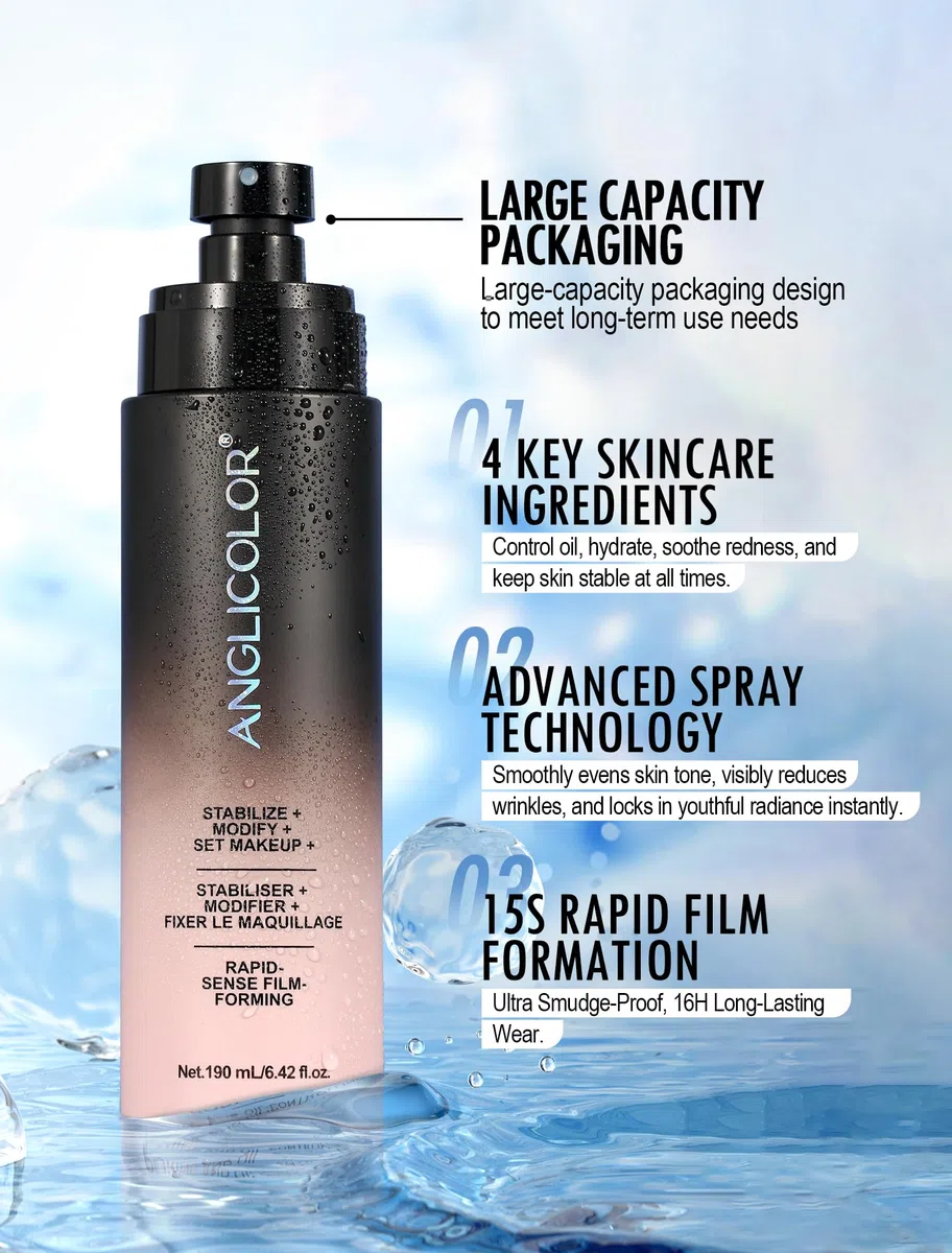 Anglicolor opaco spray fissante make up,setting spray,formazione di una pellicola ad asciugatura rapida in 15 secondi,nebbia ultra-fine,controllo dell'olio,trucco che dura fino a 16 ore (190ml)