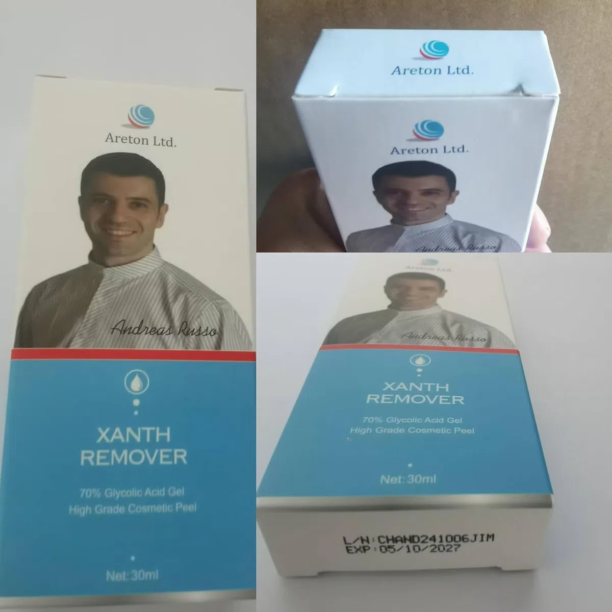 Gel al Acido Glicolico 70% Rimuove cheratosi seborroiche, Xantelasma, Ringiovanisce, migliora l'apparenza delle rughe, cicatrici acneiche, smagliature. Peeling cosmetico professionale casa