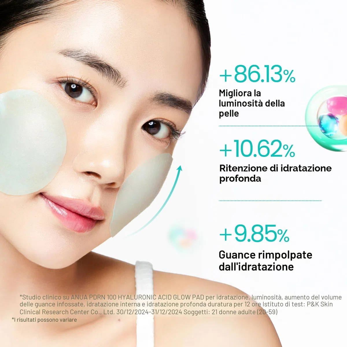 Anua PDRN 100 Hyaluronic Acid Glow Pads - Dischetti tonico viso coreani glow e rimpolpanti con PDRN e Acido Ialuronico, idratazione profonda, prep make-up, doppia texture (180 ml, 60 pads)