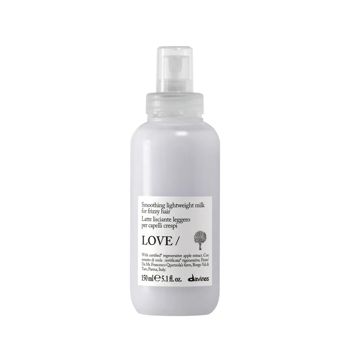 Davines LOVE Smoothing Lightweight Milk - Latte lisciante leggero per capelli fini e crespi - Termoprotettore - 150 ml