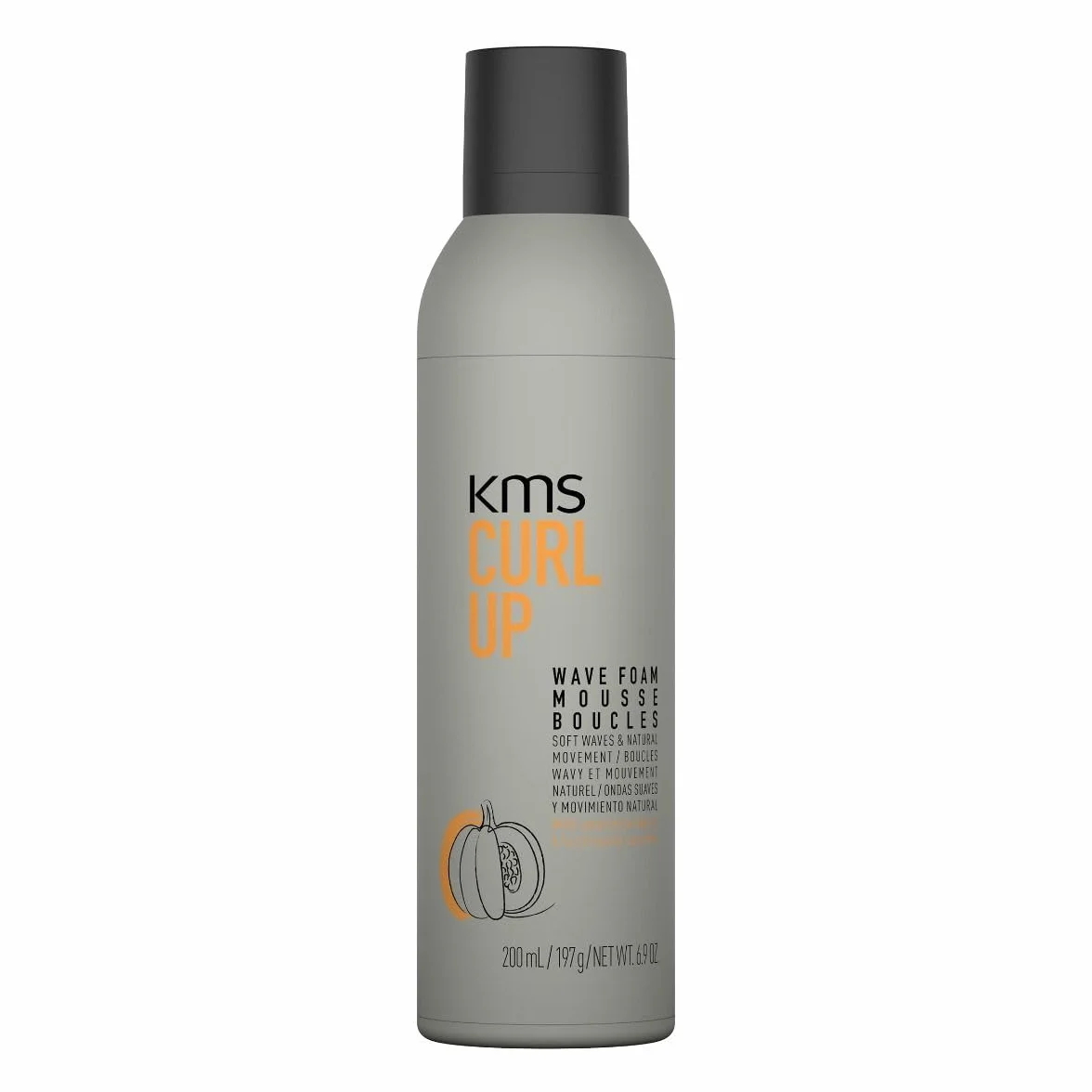 KMS CurlUp Wave Foam - Schiuma per ricci e onde flessibili, volume e definizione naturale, 200 ml