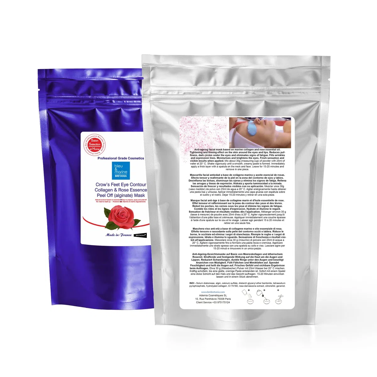 Peel-Off Lip & Eye Contour Mask con Collagene Marino. Anti-fatica, anti-rughe e anti-età. Effetto rinfrescante, idratante e lenitivo. Allevia le borse e le occhiaie sotto gli occhi - 200 g