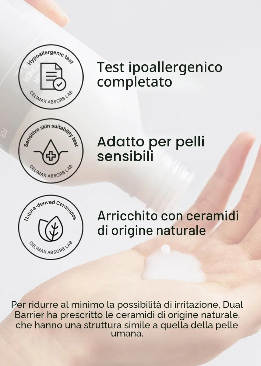 celimax Tonico Cremoso A Doppia Barriera Con Ceramidi, Peptidi, Senza Oli E Alcol, Astringente Per Il Viso, Idratante, Calmante, Lenitivo, Non Irritante, 150 Ml
